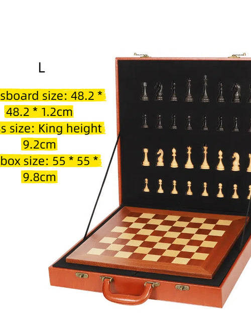 Load image into Gallery viewer, International Chess Heavy Woodgrain Chess Wooden Chess Board Western Chess Adult Luxury Set Chess
