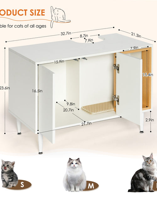 Load image into Gallery viewer, Bathroom sink cabinet, with cat trash can shell, hidden garbage pet bathroom, with partition, wooden cabinet furniture, white
