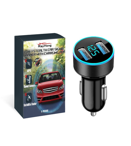 2-In-I Sterl Th Car Signal Jammer With Charging Pod, Car Dual USB Interface Mobile Phone Multi-Function Charger