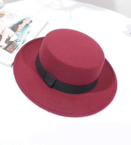 Flat Top Retro British Big Brim Fedora Hat