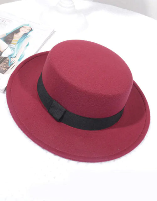Load image into Gallery viewer, Flat Top Retro British Big Brim Fedora Hat
