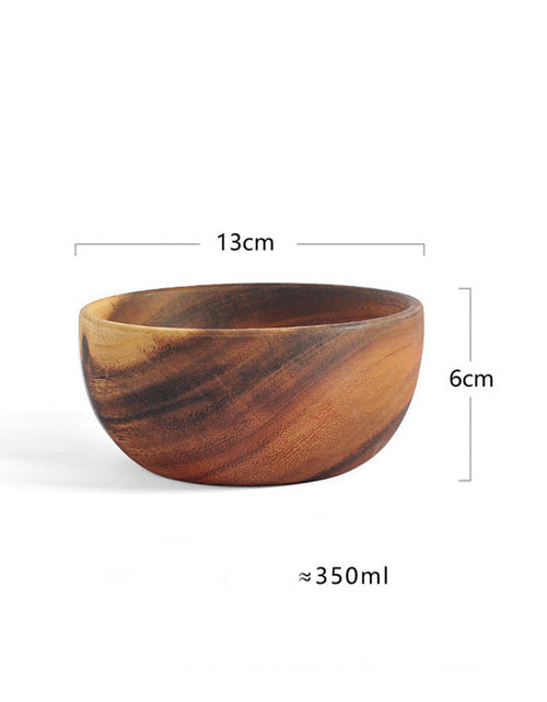 Load image into Gallery viewer, Acacia Wood Bowl Solid Wood Plate Tableware Salad Bowl Shallow Mouth Bowl
