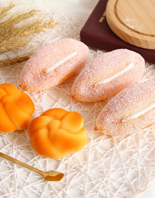 Load image into Gallery viewer, Squishy Food Creative Simulation Bread Toast Donuts Slow Rising Squeeze Stress Relief Toys Spoof Tease People Desktop Decoration
