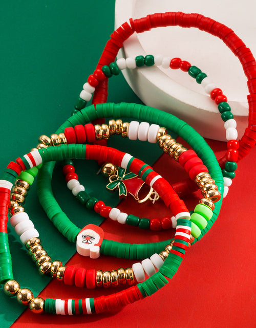 Load image into Gallery viewer, Christmas Bracelet Set Alloy Elk Bell Accessories Fashionable and Colorful Soft Ceramic Bracelet for Women
