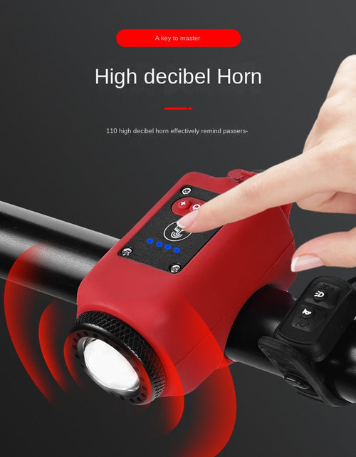 Load image into Gallery viewer, Bicycle lights, mountain road bikes, high decibel horn lights, outdoor cycling, waterproof USB charging bike riding lights
