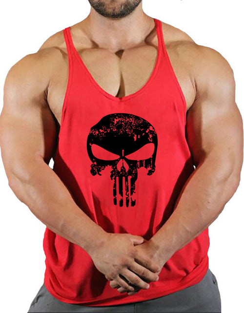 Load image into Gallery viewer, Fitness vest men's loose sleeveless T-shirt sports clothes camisole sports training top

