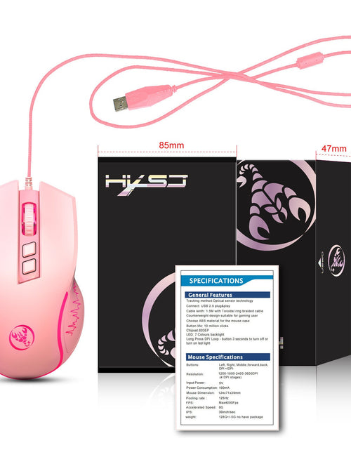 Load image into Gallery viewer, X100 wired gaming mouse with colorful glowing e-sports office mouse adjustable 3600dpi
