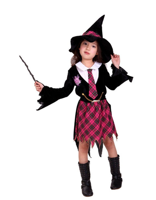 Load image into Gallery viewer, Children Girls Witch Halloween Costume Cosplay Outfit Sz 5-9 years
