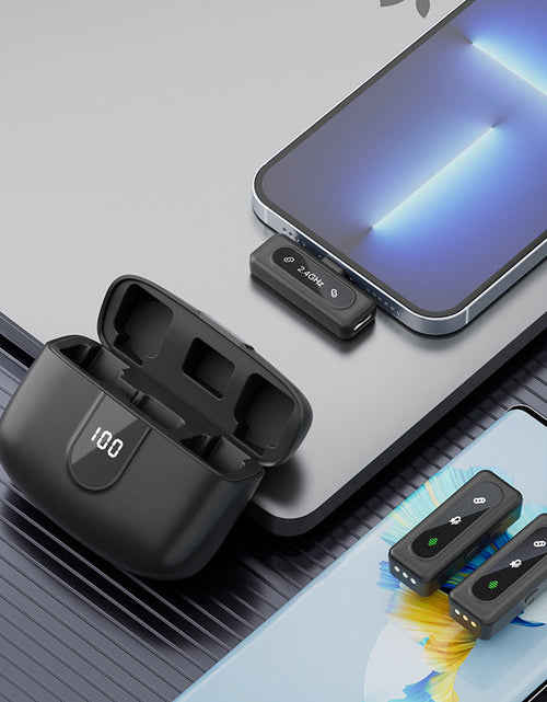 Load image into Gallery viewer, Wireless lavalier microphone J50 intelligent noise reduction digital display charging compartment digital display mini microphone
