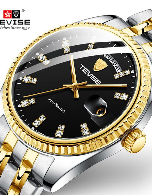 Load image into Gallery viewer, Tevise Men Luxury Golden Automatic Mechanical Watch Men Stainless steel Date Business Wristwatch Relogio Masculino
