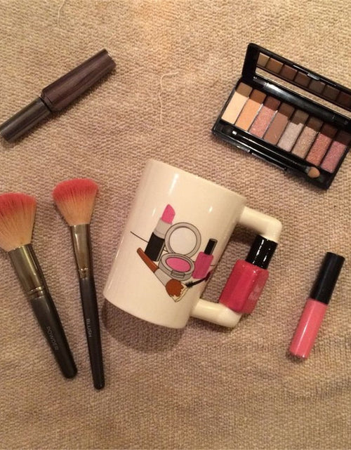 Load image into Gallery viewer, Creative Ceramic Mugs Girl Tools Beauty Kit Specials Nail Polish Handle Tea Coffee Mug Cup Personalized Mugs
