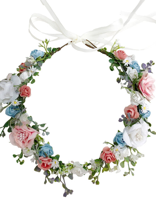 Load image into Gallery viewer, Bridal Wreath Handmade Fabric Rose Colorful Hair Strap Scenic Area Travel Photography Holiday Children's Headaccessory
