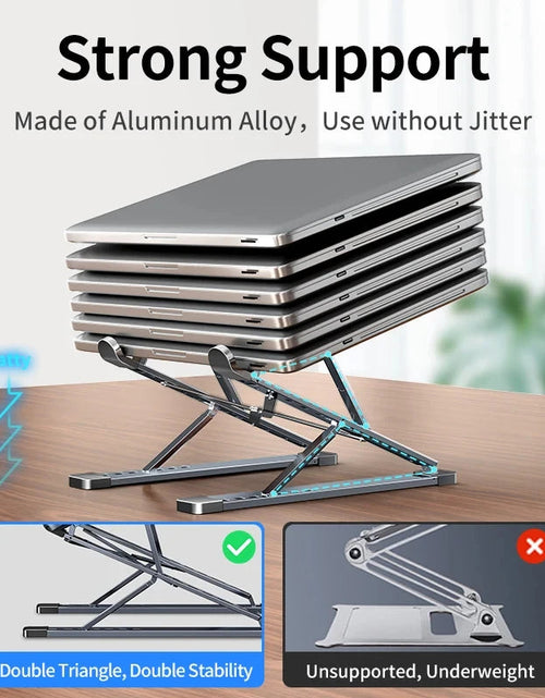 Load image into Gallery viewer, N8 Laptop Stand Adjustable Aluminum Desktop Cooling Pad for Macbook Notebook Bracket Support Foldable Portable Laptop Holder
