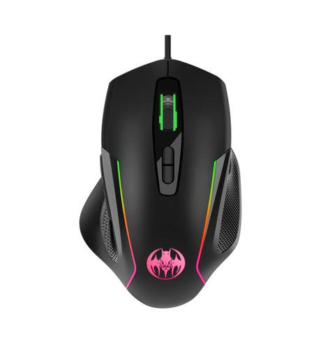 USB wired optical gaming mouse with 8 buttons illuminated breathing light firepower button