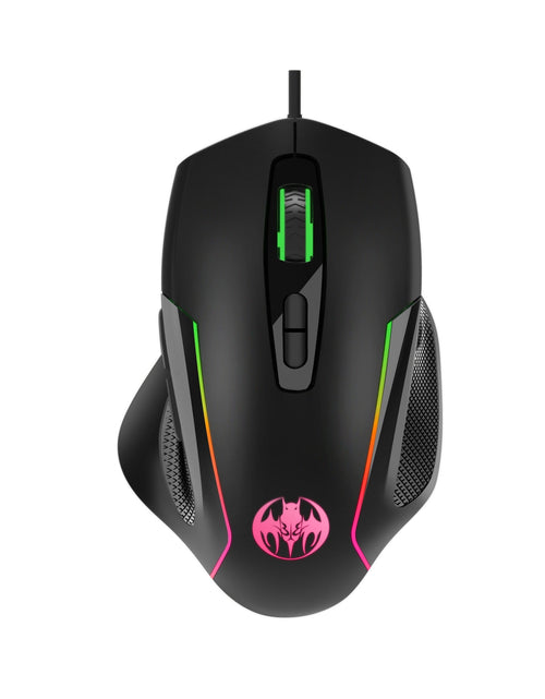 Load image into Gallery viewer, USB wired optical gaming mouse with 8 buttons illuminated breathing light firepower button
