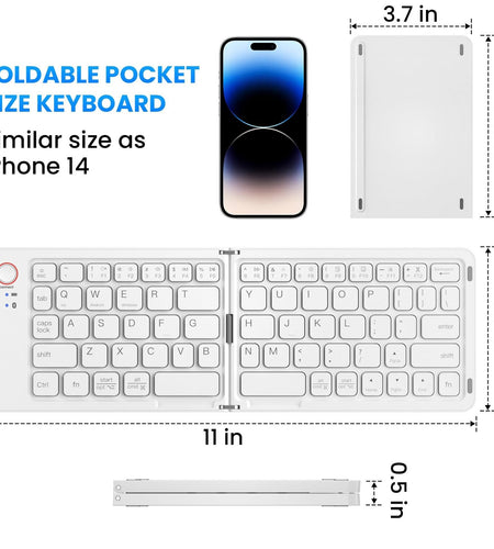 Ultra slim folding portable charging dual-mode Bluetooth keyboard with one click connection