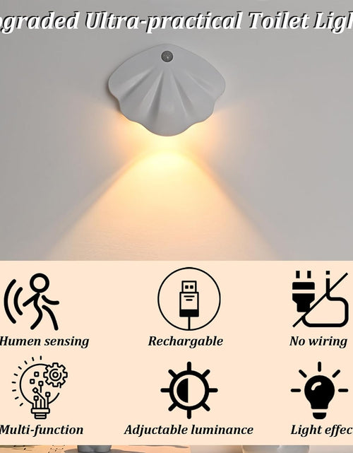 Load image into Gallery viewer, Rechargeable Toilet Light - Toilet Night Light with Motion Sensor for Toilet Stairs Hallway Cabinet
