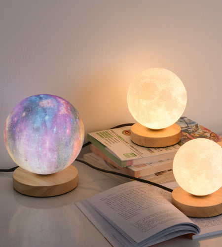 3D Moon Lamp Moon Lamp Desk Charging Lamp Bedroom Bedside Lamp Creative Ins Gift Atmosphere Night Lamp