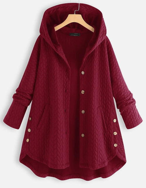 Load image into Gallery viewer, Fashion Women's Cotton Padded Jacket Hooded Medium Long Coat Casual Warm Cotton Padded Jacket In Autumn And Winter

