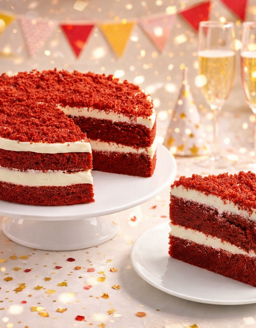 Load image into Gallery viewer, Andy Anand Sugar Free Red Velvet Cake – Keto &amp; Diabetic Friendly, Belgian Chocolate, Moist &amp; Rich, No Preservatives, 2.4 lb Gourmet Gift
