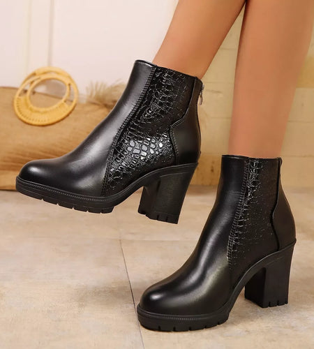 Point Toe Block Heel Boots | Sleek Pointed Heel Ankle Boot