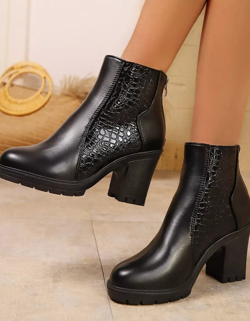Load image into Gallery viewer, Point Toe Block Heel Boots | Sleek Pointed Heel Ankle Boot

