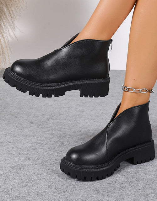 Load image into Gallery viewer, Women’s Plus-Size Chunky-Heeled Ankle Boots
