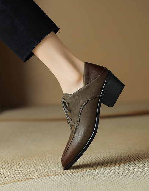 Load image into Gallery viewer, Women's Retro Strap Chunky Heel Pointed-Toe Shoes
