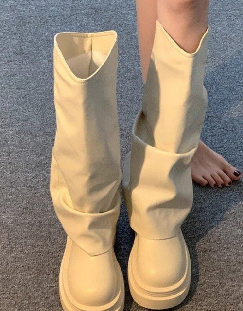 Load image into Gallery viewer, Women’s Platform Dress Boots – British Style Autumn/Winter
