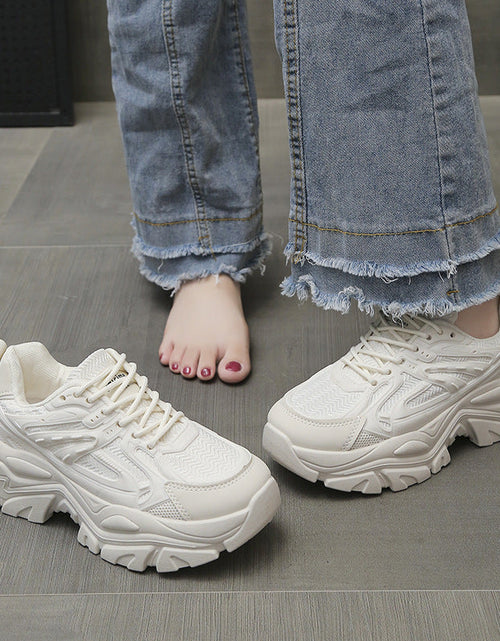 Load image into Gallery viewer, Thick-Bottom Breathable White Shoes for Women — Stylish &amp; Cushioned
