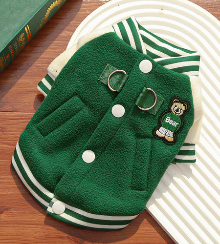 Wholesale Fleece Dog/Cat Outdoor Jacket - Small/Medium Pets, D-Ring & Buttons