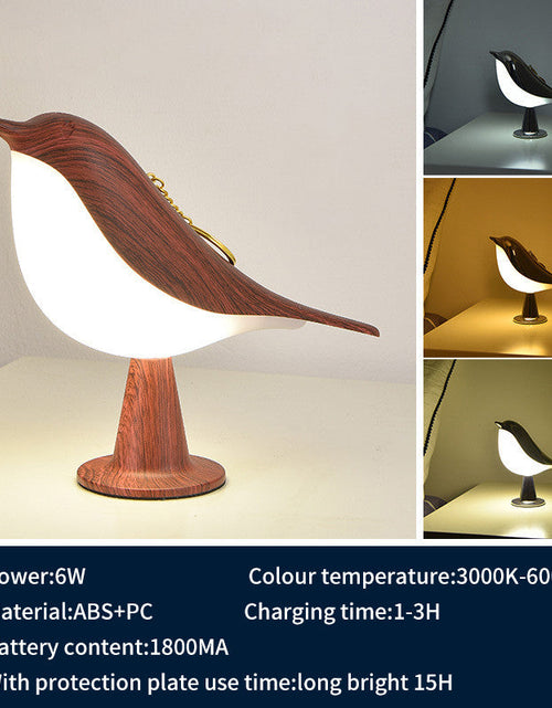 Load image into Gallery viewer, Creative Magpie Aromatherapy Lamp Car mounted Decorative Lamp Bedside Bird Night Lamp Three color Touch Charging Atmosphere Table Lamp
