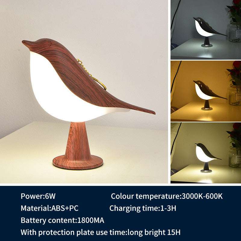 Creative Magpie Aromatherapy Lamp Car mounted Decorative Lamp Bedside Bird Night Lamp Three color Touch Charging Atmosphere Table Lamp
