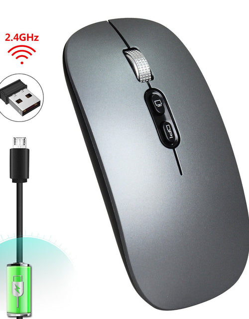 Load image into Gallery viewer, Rechargeable wireless mouse with 2.4G mute and one click return to desktop office mouse with built-in lithium battery
