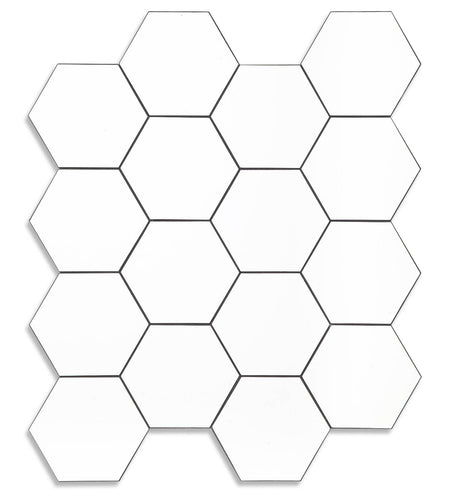 Yipscazo Hexagon Peel Stick Backsplash Tile SPC Faux Marble Pure White 1 Sheet