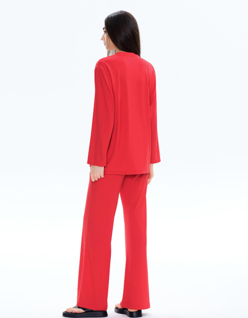 Load image into Gallery viewer, C202 Women's Two Piece Sweatsuit Tracksuit Casual Chic Scarlet Size L
