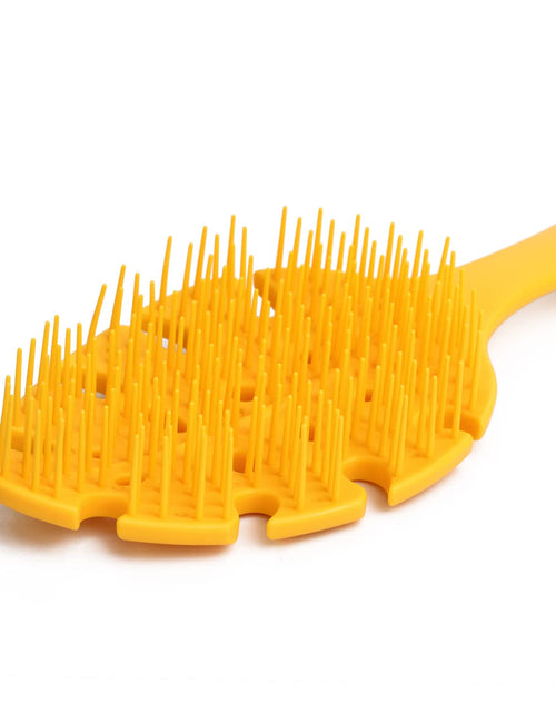 Load image into Gallery viewer, CANDYBRUSH Hair Brush Vented Leaf Form Soft TPEE Mango Scented Orange Large
