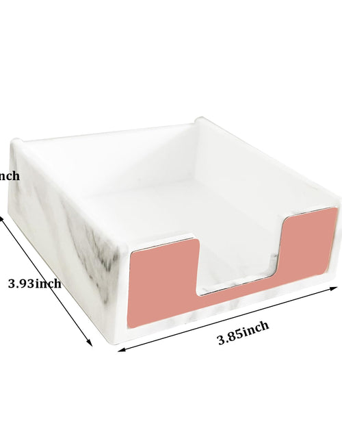 Load image into Gallery viewer, Supfoxer Marble White Metal Sticky Notes Holder for 3x3 Adhesive Notepads
