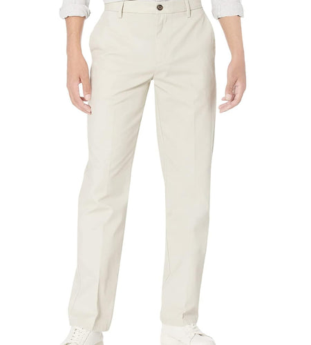 Amazon Essentials Men's Classic-Fit Flat-Front Chino Pant Stone Size 35x34