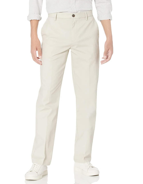 Load image into Gallery viewer, Amazon Essentials Men's Classic-Fit Flat-Front Chino Pant Stone Size 35x34
