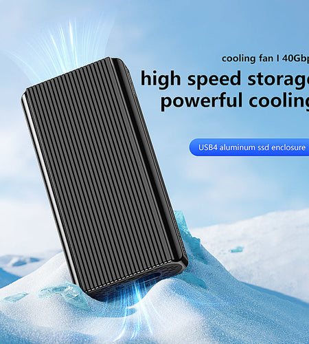 USB 4 portable hard drive box with fan Thunderbolt 4 solid-state M.2 NVMe hard drive box SSD external box 40Gbps