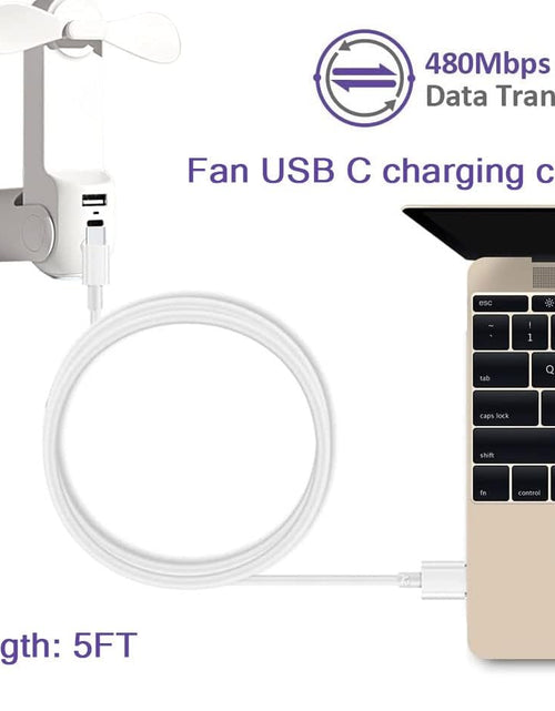 Load image into Gallery viewer, Xnarew USB C Charger Cable for JISULIFE Mini Fan 5FT White Copper
