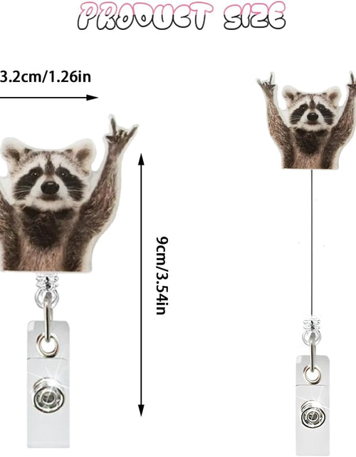 Load image into Gallery viewer, Generic Funny Raccoon Retractable Acrylic Alligator Badge Reel Clip

