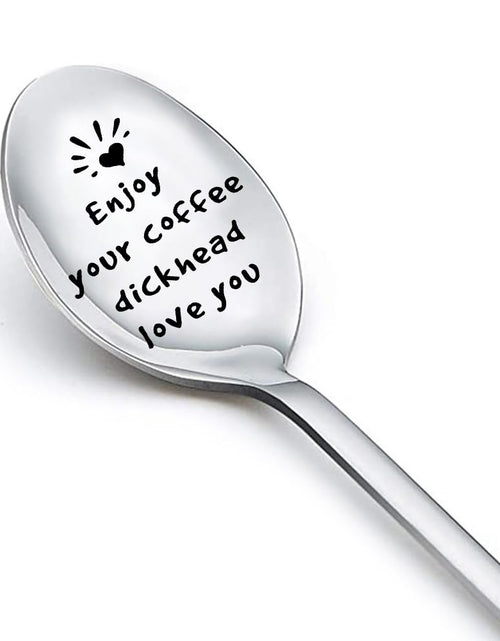 Load image into Gallery viewer, MXXGMYJ Funny Coffee Spoon I Love You Gift Silver for Men Couples Xmas

