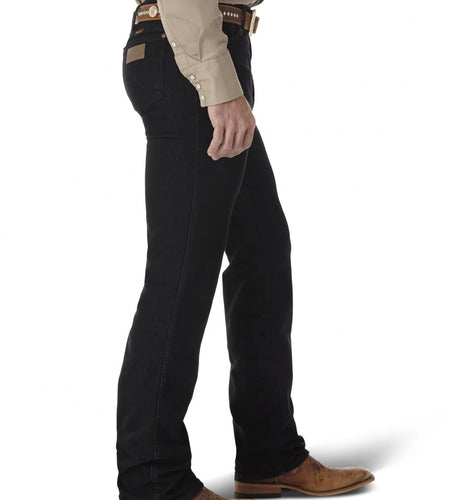 Wrangler Men's Cowboy Cut Slim Fit Boot Cut Jean Black Size 35W x 34L