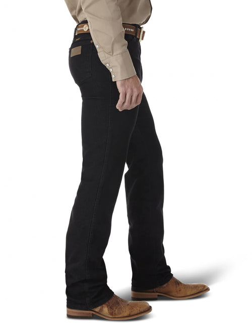 Load image into Gallery viewer, Wrangler Men's Cowboy Cut Slim Fit Boot Cut Jean Black Size 35W x 34L
