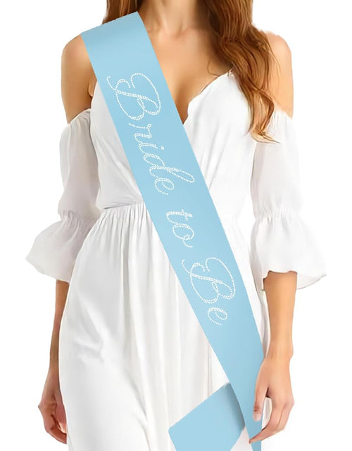Load image into Gallery viewer, Vonlynfay Bride To Be Sash Blue White Wedding Letter Print Accessory
