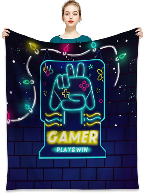 Load image into Gallery viewer, Textattr20 Flannel Gaming Throw Blanket Soft Fleece 50x60 Inches Mt-01
