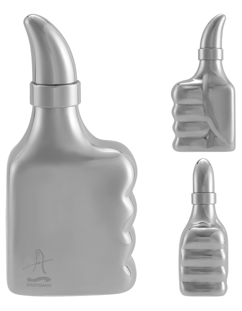 Load image into Gallery viewer, DAOYIDANYI 6oz Stainless Steel Hip Flask Whiskey Thumbs-up Silver
