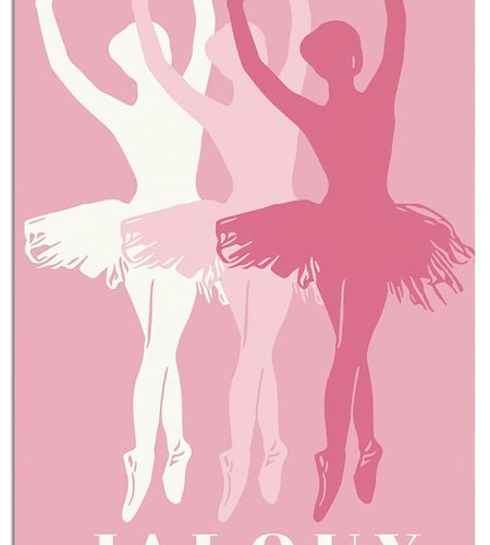 Trendy Pink Ballet Art Print Poster Canvas Wall Art 12x18in Unframed